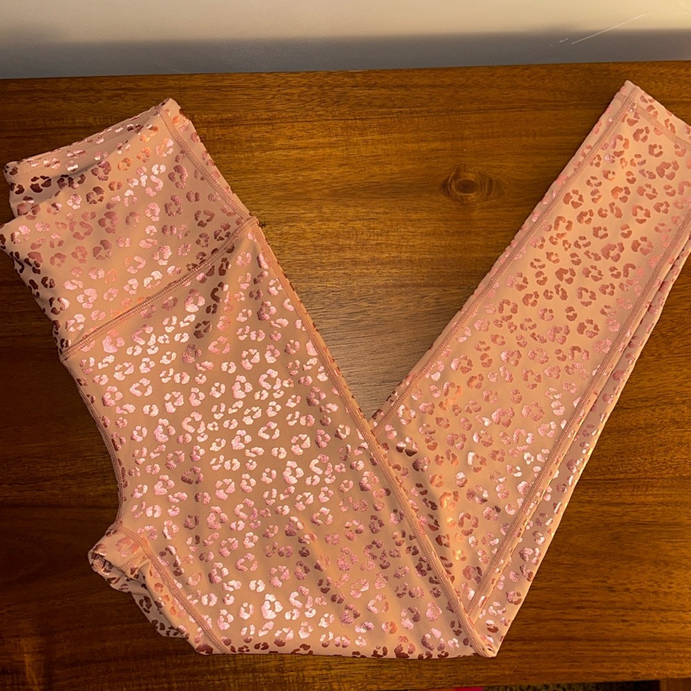 Mono B Rose Gold Foil Leopard Leggings